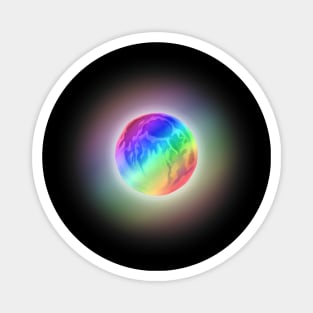 Glowing Rainbow Gradient Full Moon Magnet